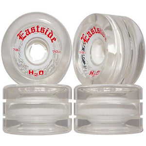 Eastside Longboard Wheels: H2O Rain Wheels 70mm 78a Clear Wheels- Edge Boardshop