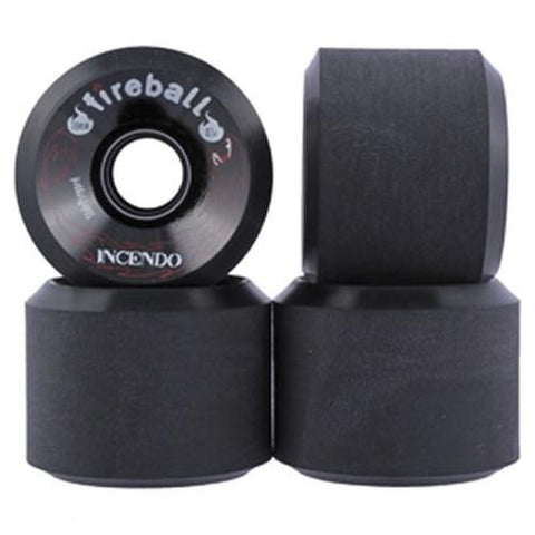 Fireball Longboard Wheels: Incendo 70mm 87a Black Wheels- Edge Boardshop