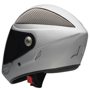 Icaro Full Face Helmet: 4 Fight Grid Cut Silver Helmets Full Face- Edge Boardshop