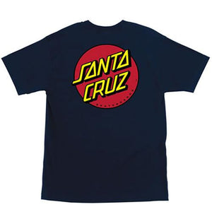 Santa Cruz T Shirt: Classic Dot Navy T Shirts- Edge Boardshop