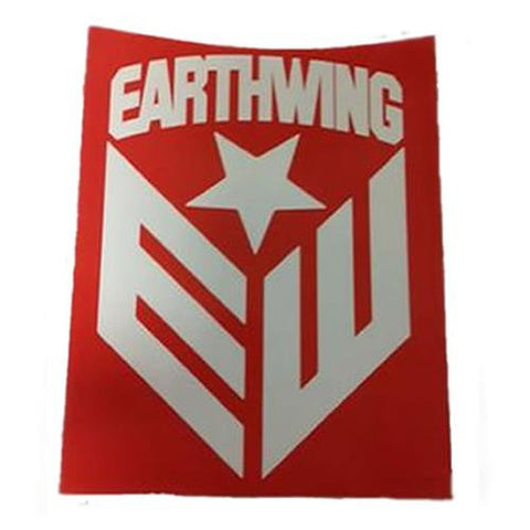 Earthwing Sticker:  Earthwing EW Logo Red 3" Stickers- Edge Boardshop