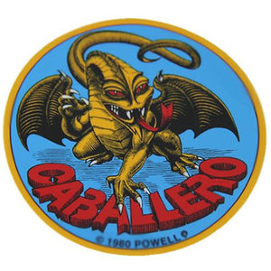 Powell Skateboard Sticker: Caballero Dragon Logo Stickers- Edge Boardshop