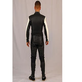 NJK Leather Suit: Downhill Racing Leathers Black White Leather Racing Suits- Edge Boardshop