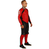 NJK Leather Suit: Downhill Racing Leathers Black Red Leather Racing Suits- Edge Boardshop