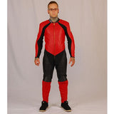 NJK Leather Suit: Downhill Racing Leathers Black Red Leather Racing Suits- Edge Boardshop