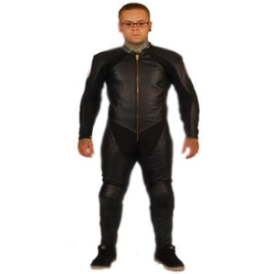 NJK Leather Suit: Downhill Racing Leathers Black Black Leather Racing Suits- Edge Boardshop