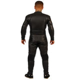 NJK Leather Suit: Downhill Racing Leathers Black Black Leather Racing Suits- Edge Boardshop