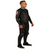 NJK Leather Suit: Downhill Racing Leathers Black Black Leather Racing Suits- Edge Boardshop