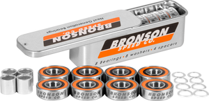 BRONSON G3 BEARINGS SINGLE SET TIN w/spcrs+washers