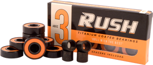 RUSH ABEC-3 BEARINGS W/SPACERS ppp