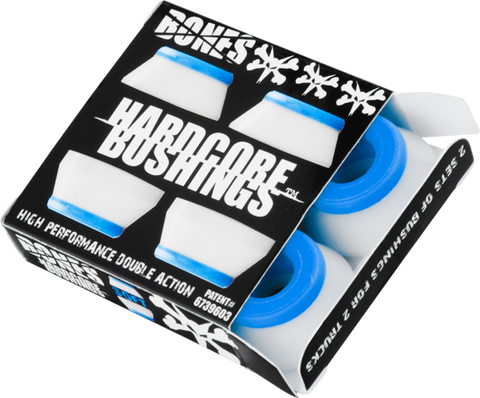 BONES HARDCORE 4PC SOFT WHITE/BLUE BUSHINGS