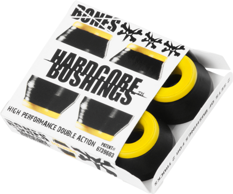 BONES HARDCORE 4PC MED BLACK/YELLOW BUSHINGS