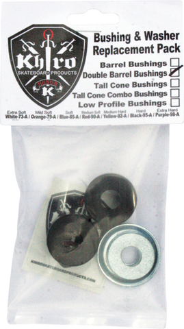 KHIRO DBL-BARREL BUSHING/WASH KIT 95a HARD BLACK