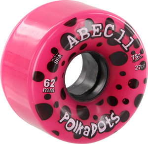 ABEC11 POLKA DOTS 62mm 78a PINK/BLK