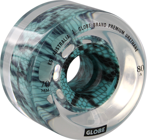 GLOBE TROPIC SLIDE 70mm 80a CLEAR/ TEAL VIPER CORE