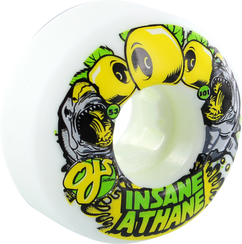 OJ WHEELS INSANEATHANE EZ EDGE SHARKS 53mm 101a WHT/YEL