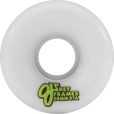 OJ WHEELS KEYFRAME PLAIN JANE 54mm 87a WHITE W/LIME