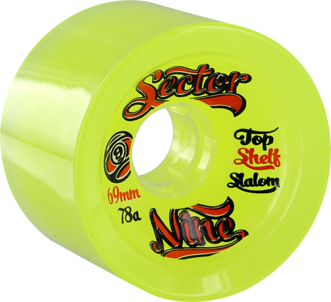 SEC9 9BALL TOPSHELF SLALOM 69mm LIME YEL/ORG 78a