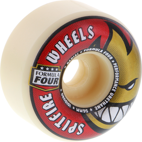 SPITFIRE F4 101a RADIALS 56mm WHT W/RED/GOLD