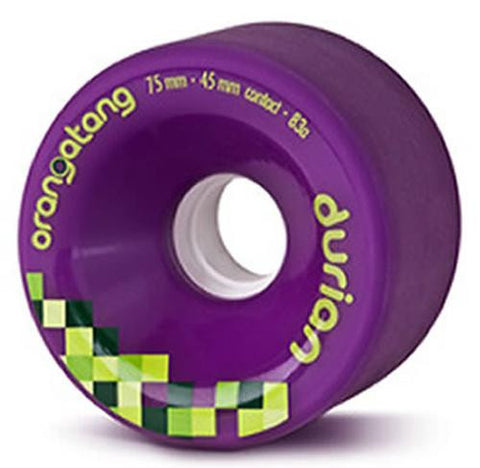 Orangatang Longboard Wheels: Durian 75mm 83a Purple Wheels- Edge Boardshop