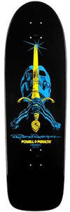 Powell Skateboard Deck: Rodriquez Skull and Sword 30 Black SALE Boards- Edge Boardshop