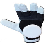 NJK Slide Gloves: DH1 White Black Slide Gloves & Pucks- Edge Boardshop