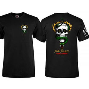 Powell T Shirt: Bones Brigade McGill Skull Snake Black T Shirts- Edge Boardshop