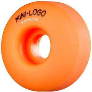 Mini Logo Skateboard Wheels: Mini-Logo 54mm 101a Orange Set Wheels- Edge Boardshop