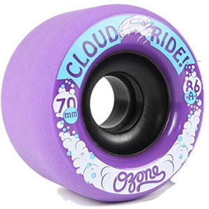 Cloud Ride Wheels: Ozone 70mm 86a Purple Wheels- Edge Boardshop