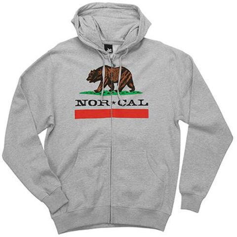 Nor Cal Sweatshirt: Nor Cal Republic Zip Hoody Grey SALE Sweatshirts- Edge Boardshop