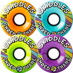 Sector 9 Longboard Wheels: Skiddles 70mm 78a Assorted Colors