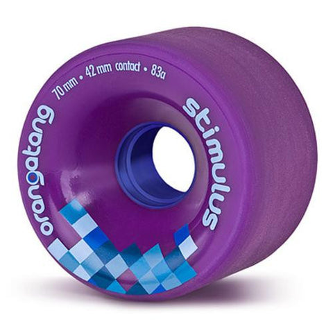 Orangatang Longboard Wheels: Stimulus 70mm 83a Purple Wheels- Edge Boardshop