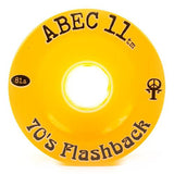 ABEC11 Longboard Wheels: Flashbacks 70mm 81a Amber Wheels- Edge Boardshop