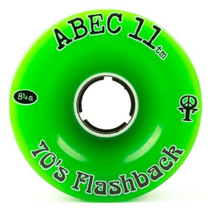 ABEC11 Longboard Wheels: Flashbacks 70mm 84a Green Wheels- Edge Boardshop