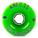 ABEC11 Longboard Wheels: Flashbacks 70mm 81a Green Wheels- Edge Boardshop