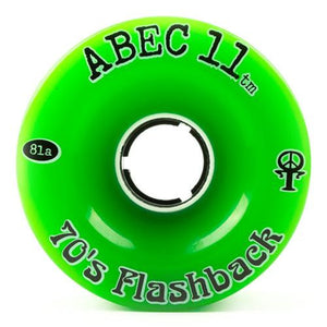 ABEC11 Longboard Wheels: Flashbacks 70mm 81a Green Wheels- Edge Boardshop