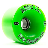 ABEC11 Longboard Wheels: Flashbacks 70mm 81a Green Wheels- Edge Boardshop