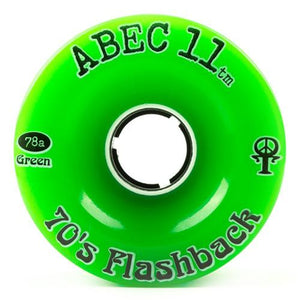 ABEC11 Longboard Wheels: Flashbacks 70mm 78a Green Wheels- Edge Boardshop