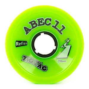 ABEC11 Longboard Wheels: ZigZags Reflex 70mm 80a Green Wheels- Edge Boardshop