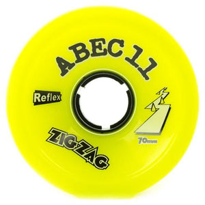 ABEC11 Longboard Wheels: ZigZags Reflex 70mm 83a Yellow Wheels- Edge Boardshop