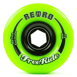 Retro Longboard Wheels: Freerides 72mm 80a Lime Wheels- Edge Boardshop