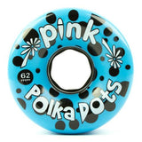 Pink Longboard Wheels:  PolkaDots 62mm 81a BLUE Wheels- Edge Boardshop