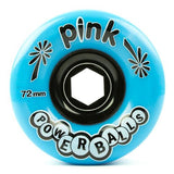 Pink Longboard Wheels: Powerballs 72mm 81a Blue Wheels- Edge Boardshop