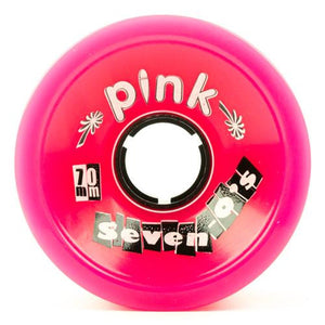 Pink Longboard Wheels: Seven-O's 70mm 78a Pink Wheels- Edge Boardshop