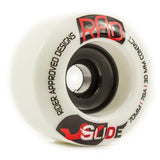 RAD Wheels: Glide 70mm 78a Round Lip White Wheels- Edge Boardshop