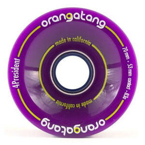 Orangatang Longboard Wheels: 4 President 70mm 83a Purple Wheels- Edge Boardshop