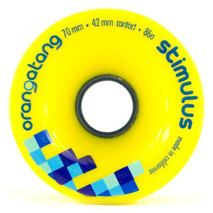 Orangatang Longboard Wheels: Stimulus 70mm 86a Yellow Wheels- Edge Boardshop