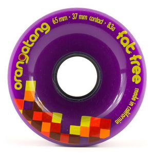 Orangatang Longboard Wheels: Fat Free 65mm 83a Purple Wheels- Edge Boardshop