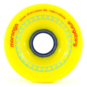 Orangatang Longboard Wheels: Moronga 72.5mm 86a Yellow Wheels- Edge Boardshop