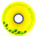 Orangatang Longboard Wheels: Durian 75mm 86a Yellow Wheels- Edge Boardshop